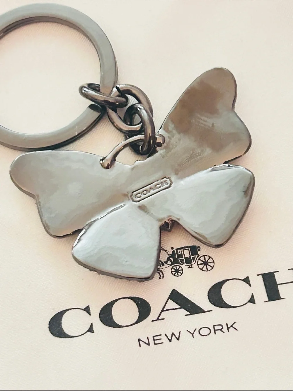 EXTREMELY RARE Vintage Coach Y2K Crystal Butterfly Keychain/ Bag Charm